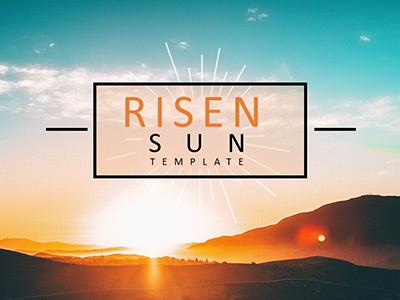 Risen Sun PowerPoint Template layout preview.
