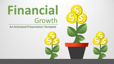 Financial Coin Growth PowerPoint Template layout preview.