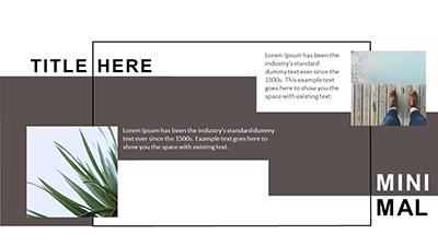 Slide 3 layout from the Minimal Design presentation deck.