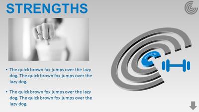 Slide 2 layout from the SWOT Interactive PowerPoint Diagram presentation deck.
