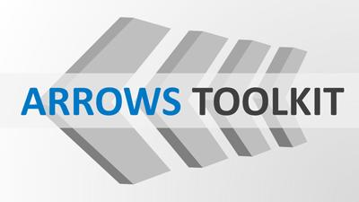Arrows Diagrams Toolkit PowerPoint Template layout preview.