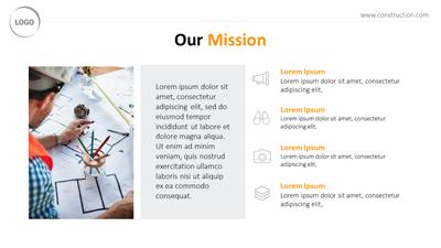 Slide 2 layout from the A Construction Scene Template for PowerPoint presentation deck.