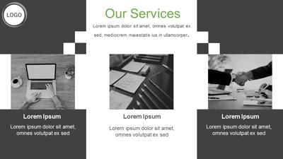 Slide 3 layout from the Simple Squares Modern PPT Template presentation deck.