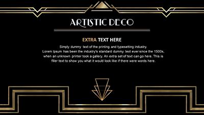 Slide 2 layout from the Artistic Deco presentation deck.