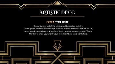 Slide 3 layout from the Artistic Deco presentation deck.