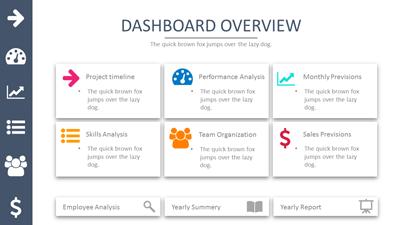 Dashboard Overview PowerPoint Template layout preview.