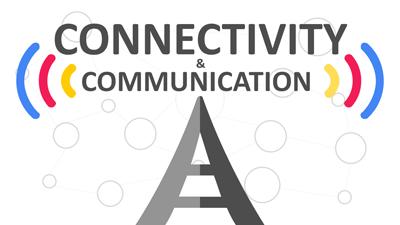 Connectivity And Communication PowerPoint Template layout preview.