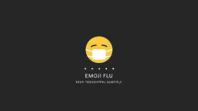 Emoji Flu PowerPoint Template layout preview.