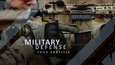 Military Defense PowerPoint Template layout preview.