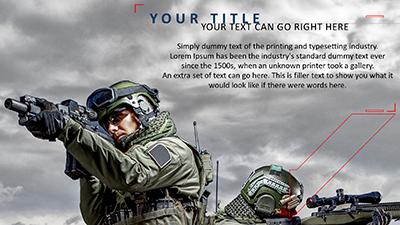 Slide 3 layout from the Military Defense presentation deck.