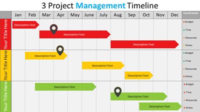 Project Management Timeline PowerPoint Template layout preview.