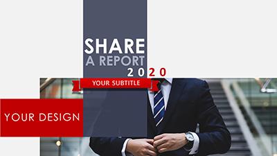 Share A Report PowerPoint Template layout preview.