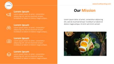 Slide 2 layout preview from the Healthy Eating Nutrition Template for PowerPoint deck.