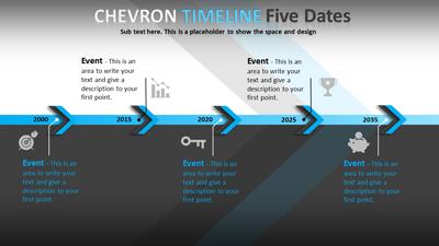 Slide 3 layout from the Chevron Timeline for PowerPoint presentation deck.