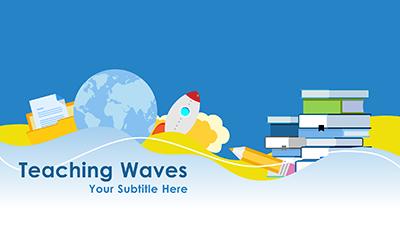 Teaching Waves PowerPoint Template layout preview.