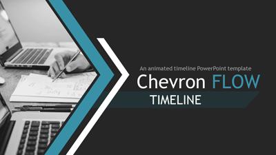 Chevron Flow Timeline PowerPoint Template layout preview.