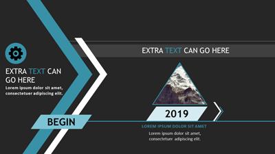 Slide 2 layout from the Chevron Flow PowerPoint Interactive Timeline presentation deck.
