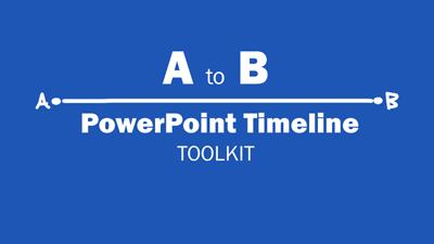 A To B Timeline Toolkit PowerPoint Template layout preview.