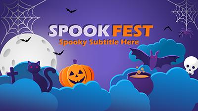 Spookfest PowerPoint Template layout preview.