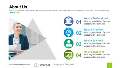Slide 2 layout from the Business Infographic Simple PowerPoint Template presentation deck.