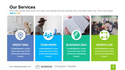 Slide 3 layout from the Business Infographic Simple PowerPoint Template presentation deck.