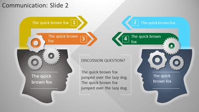 Slide 2 layout from the Gears Head Communication PowerPoint Concept presentation deck.