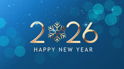 New Years Blues PowerPoint Template layout preview.