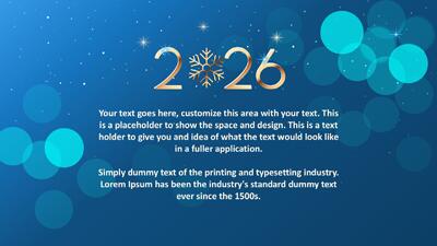 Slide 3 layout from the New Year 2026 Blues Celebration PowerPoint Theme presentation deck.
