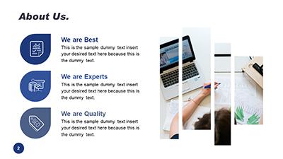 Slide 2 layout from the Pro Tech Template presentation deck.