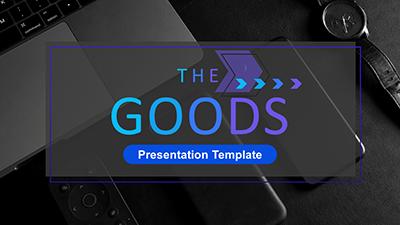 The Goods PowerPoint Template layout preview.