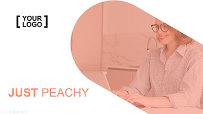 Just Peachy PowerPoint Template layout preview.