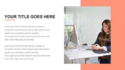 Slide 3 layout from the Just Peachy presentation deck.