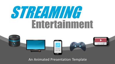 Streaming Entertainment PowerPoint Template layout preview.