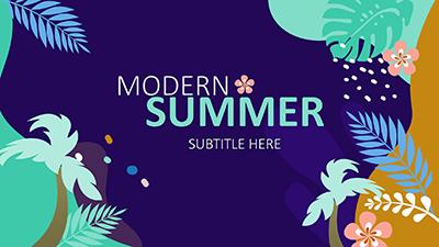 Modern Summer PowerPoint Template layout preview.