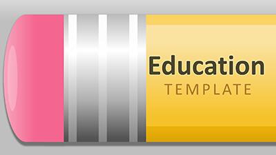 Pencil Educator PowerPoint Template layout preview.