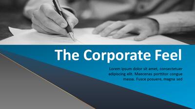 The Corporate Feel Powerpoint Template PowerPoint Template layout preview.