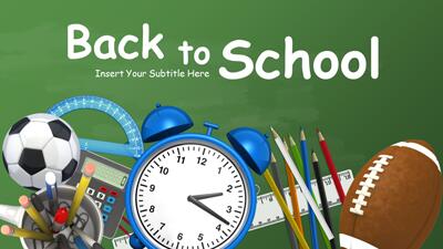 Back To School Chalkboard PowerPoint Template layout preview.