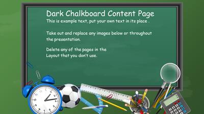 Slide 2 layout from the School Chalkboard PowerPoint Template presentation deck.