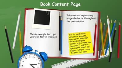 Slide 3 layout from the School Chalkboard PowerPoint Template presentation deck.