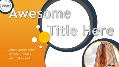 Halftone Circles Powerpoint Template PowerPoint Template layout preview.