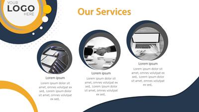 Slide 3 layout from the Halftone Circles Template for PowerPoint presentation deck.