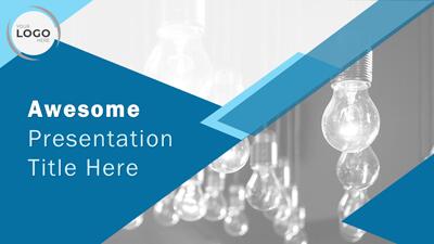 Light Bulb Slants Design Template PowerPoint Template layout preview.