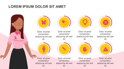Slide 3 layout from the Breast Cancer Awareness PowerPoint Theme presentation deck.