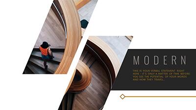 Slide 2 layout from the We Like Modern presentation deck.