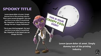 Slide 2 layout from the Hallows Dead Spooky Zombie Template for PowerPoint presentation deck.