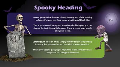 Slide 3 layout from the Hallows Dead Spooky Zombie Template for PowerPoint presentation deck.