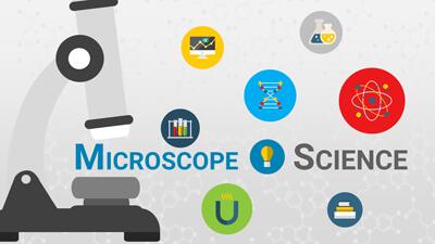 Microscope Science PowerPoint Template layout preview.