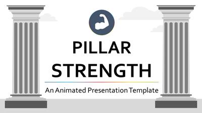 Pillars Powerpoint Template PowerPoint Template layout preview.