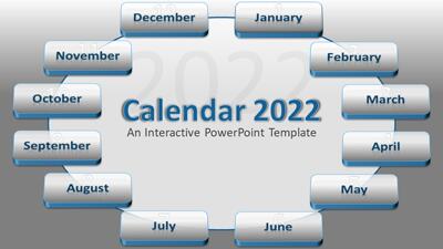 Interactive Calendar PowerPoint Template layout preview.