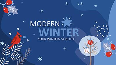 Modern Winter PowerPoint Template layout preview.